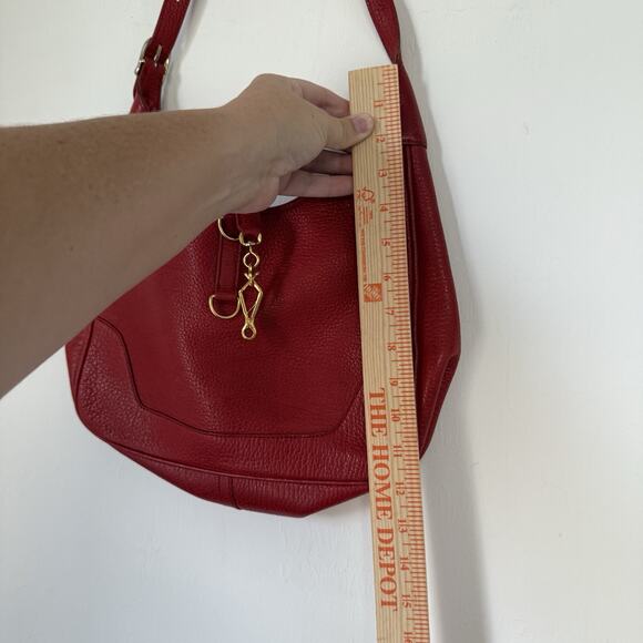 Classic Tote Bag Bordeaux Red Leather Shoulder Purse French Custom Gold Accent - Picture 12 of 16